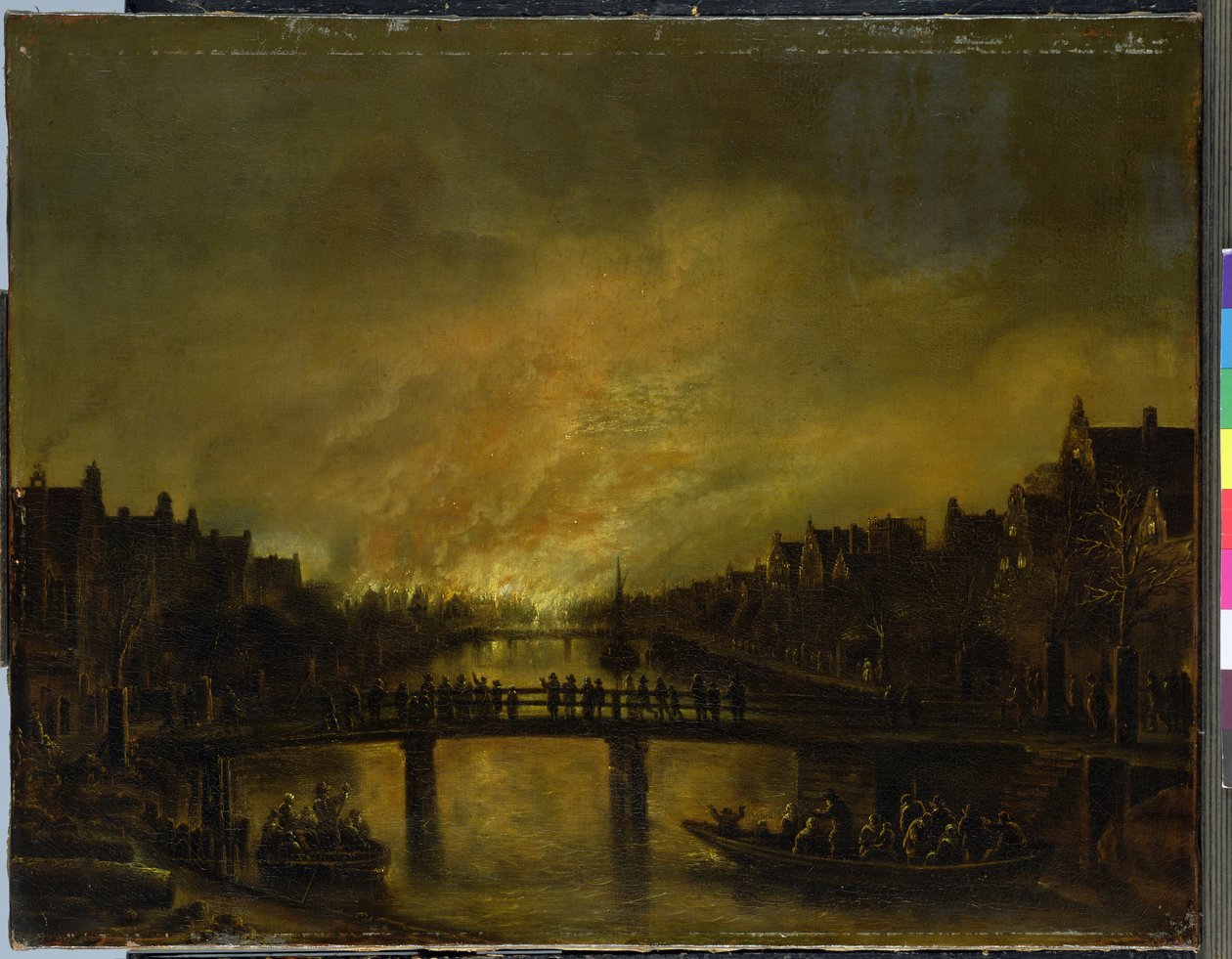 Brann i Amsterdam av Aert van der Neer