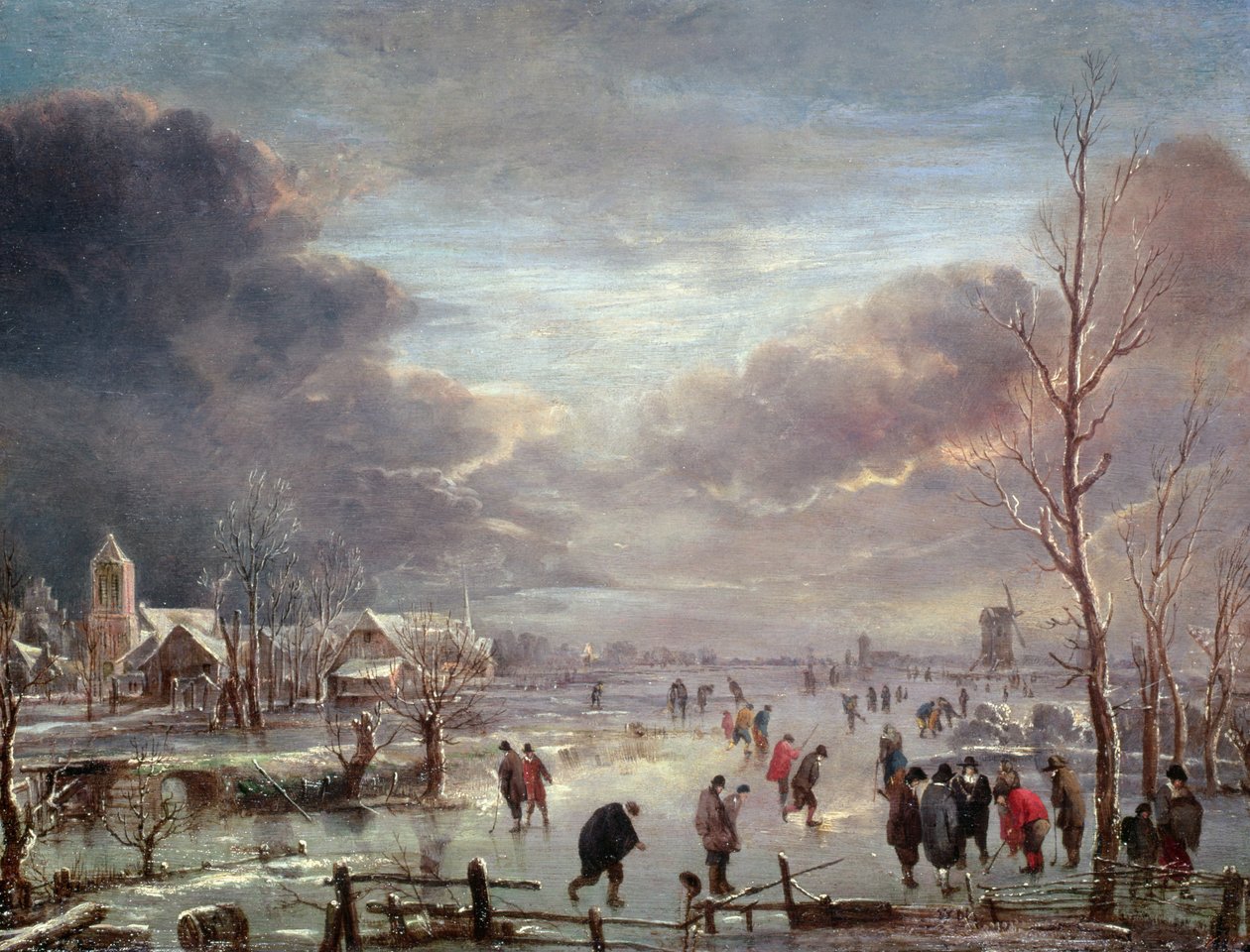 Landskap om vinteren av Aert van der Neer