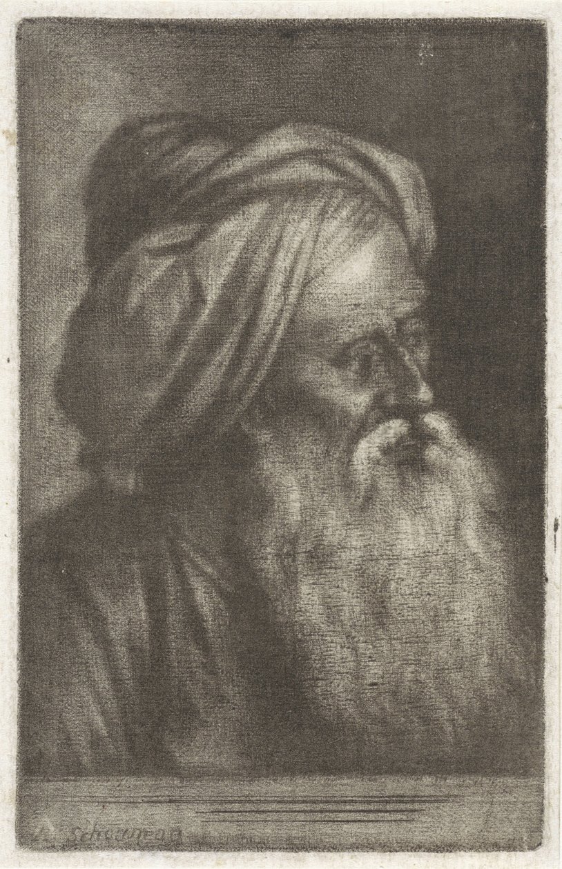Byste av en mann med turban av Aert Schouman