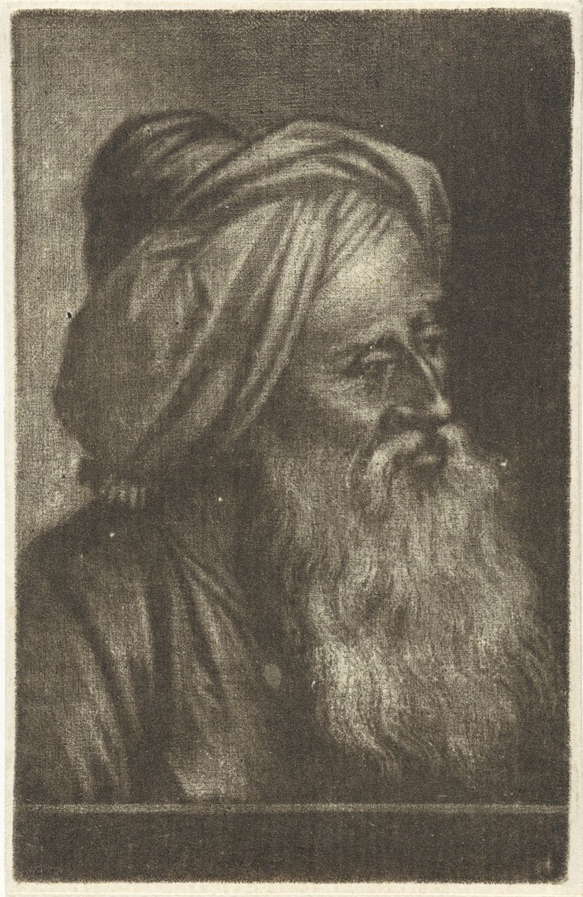 Byste av en mann med turban av Aert Schouman