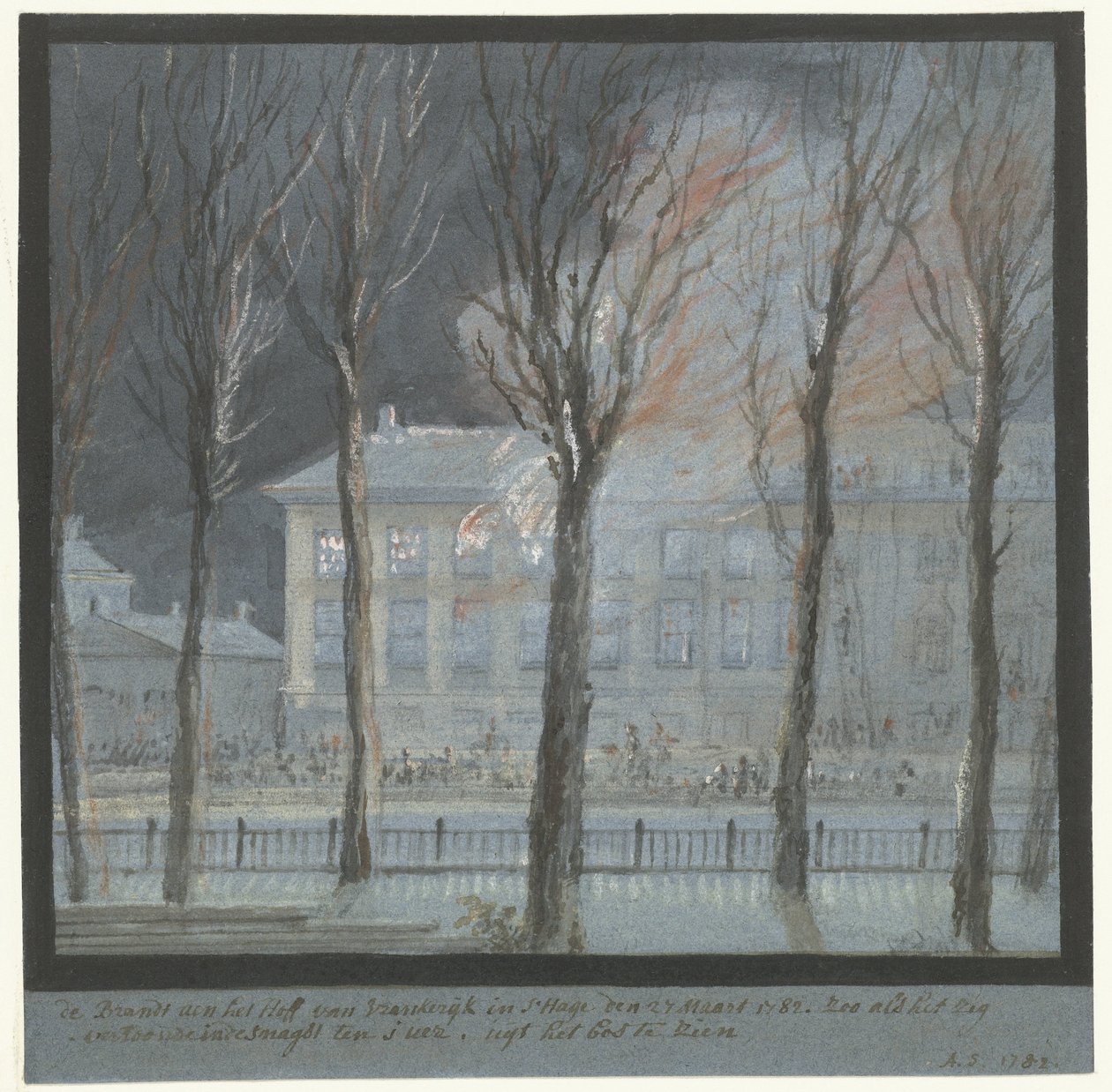 Brannen i huset til den franske ambassadøren i Haag, 27. mars 1782 av Aert Schouman