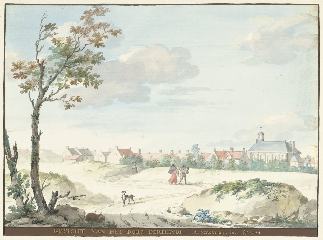 Landsbyen Terheijden SENSE OF VILLAGE OF DERHEYDE (tittel på objekt) av Aert Schouman
