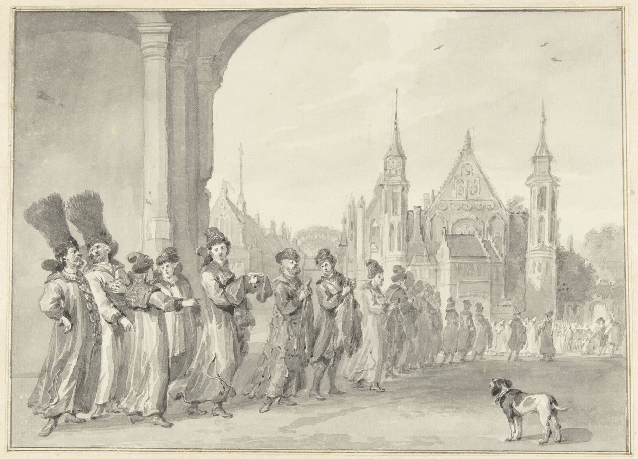 Tsaren av Muscovys ambassade på vei til statsforsamlingen i Haag, 4. november 1631 av Aert Schouman