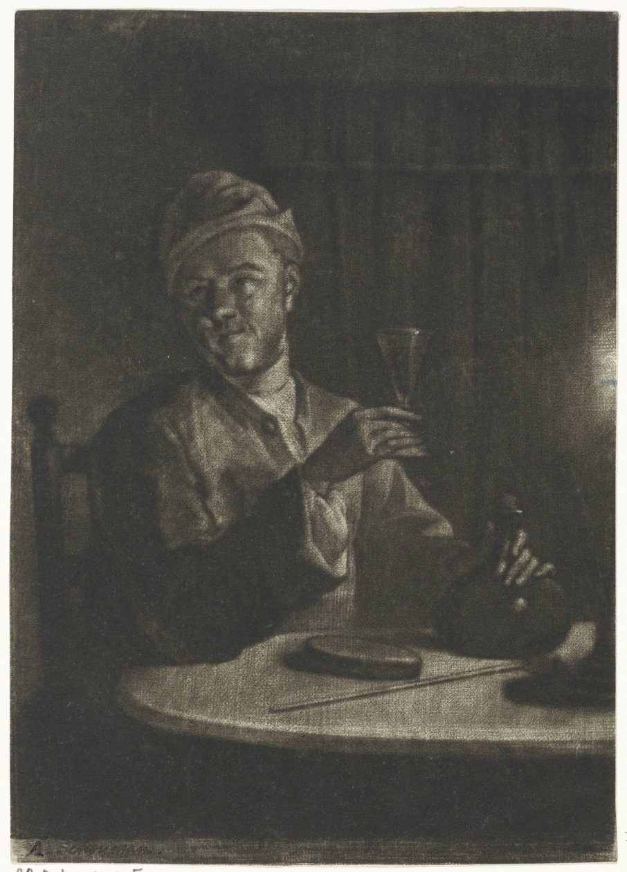 Mann med hevet glass av Aert Schouman