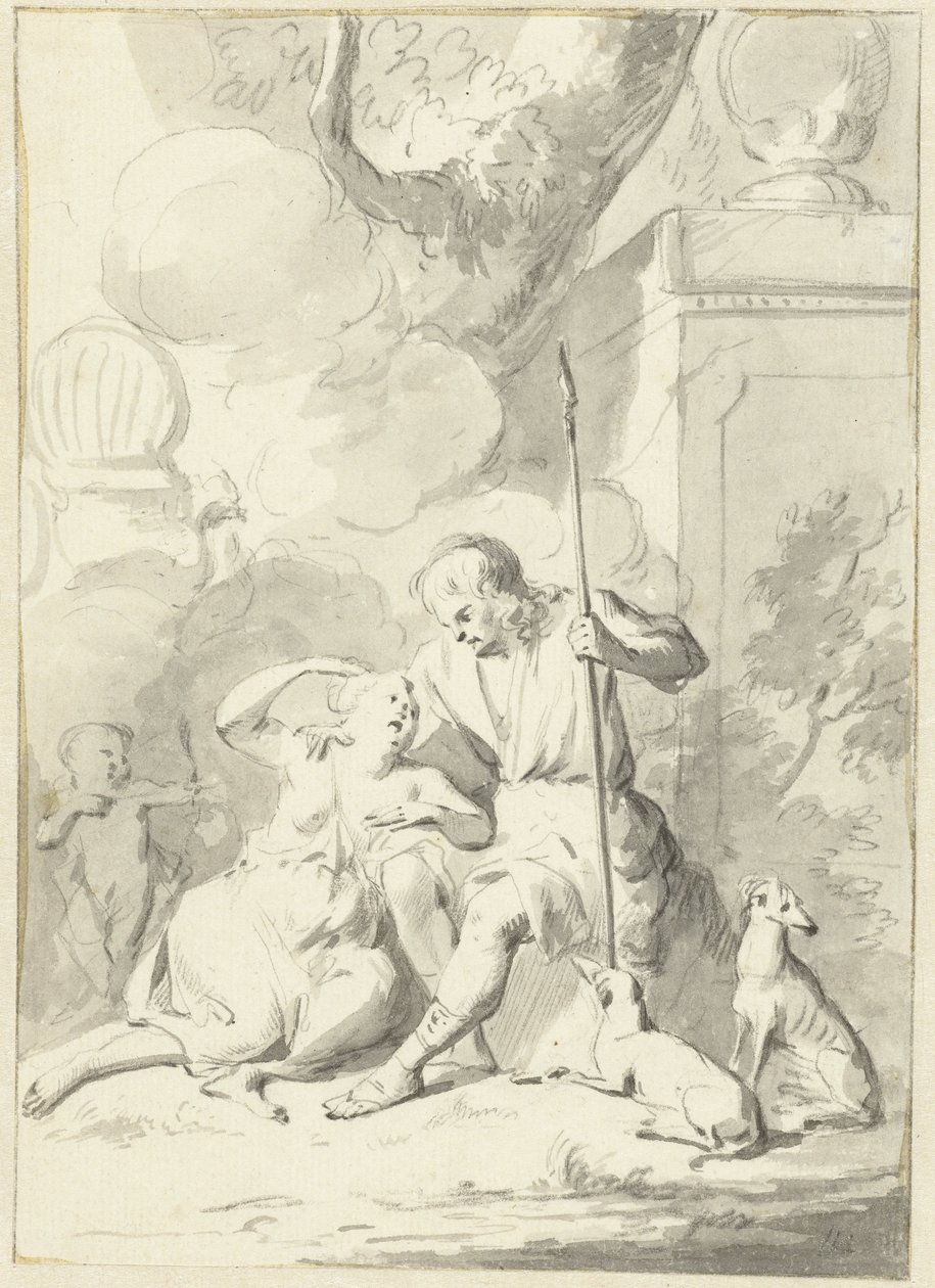 Venus en Adonis (?) av Aert Schouman