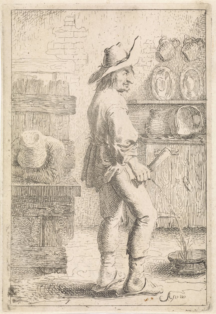 En pissende mann av Aert van Waes
