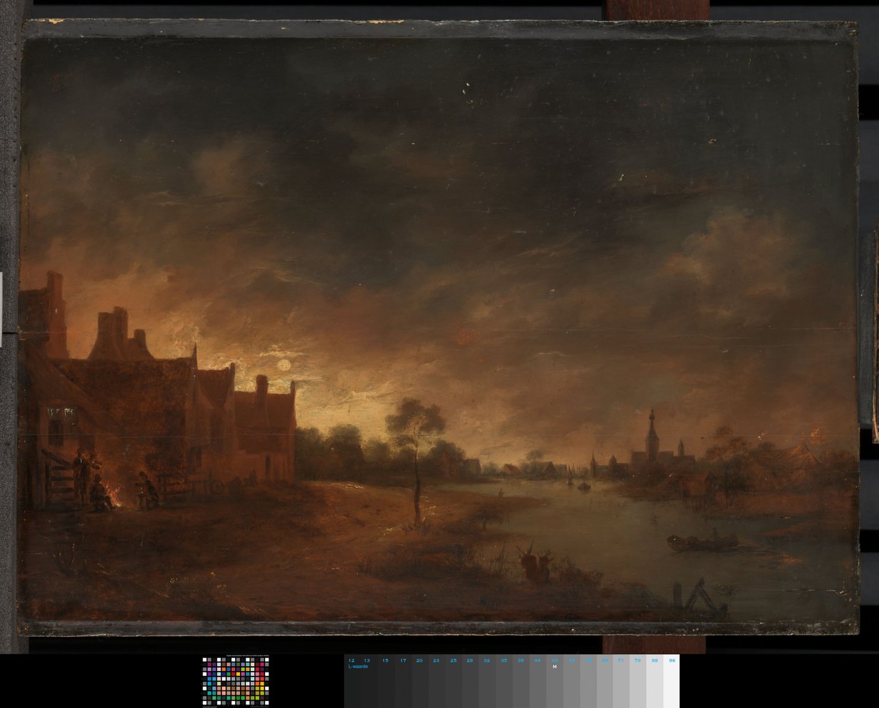 Elveutsikt ved måneskinn av Aert van der Neer