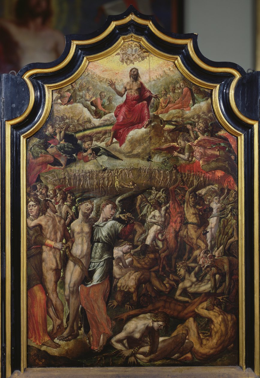 The Last Judgement, sentralpanel i en triptyk, 1555 av Aertgen Claesz van Leyden
