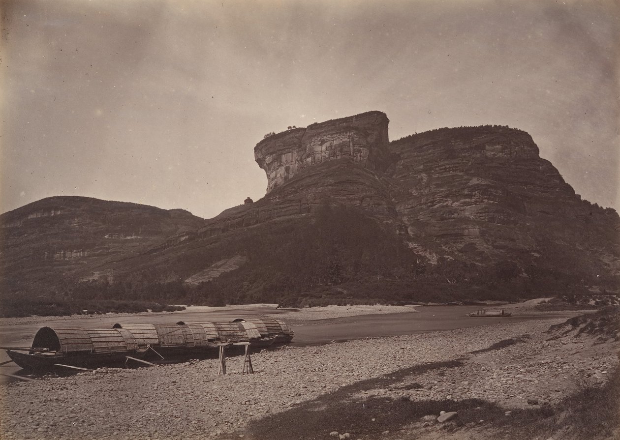 Temple of Tai-wang ved Wu ü nær Sing Chang Tea Mart, ca. 1869. av Afong Lai