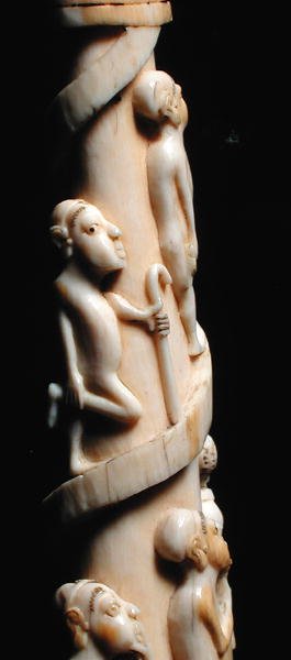 Carved Tusks, Kongo (elfenben) (detalj av 223943) av African
