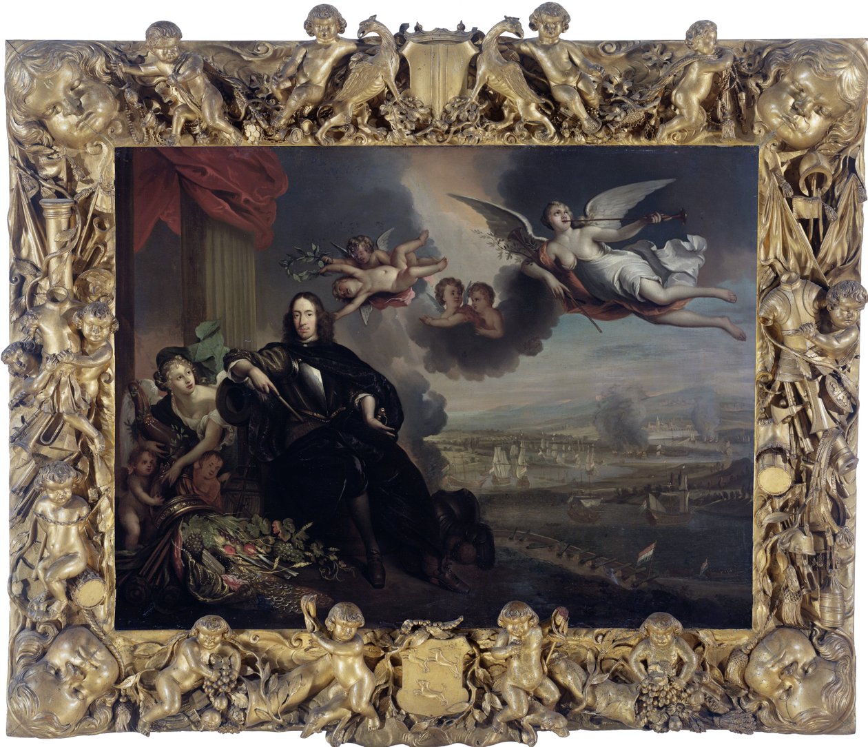 Apoteosen til Cornelis de Witt, med raidet på Chatham i bakgrunnen av After Jan de Baen