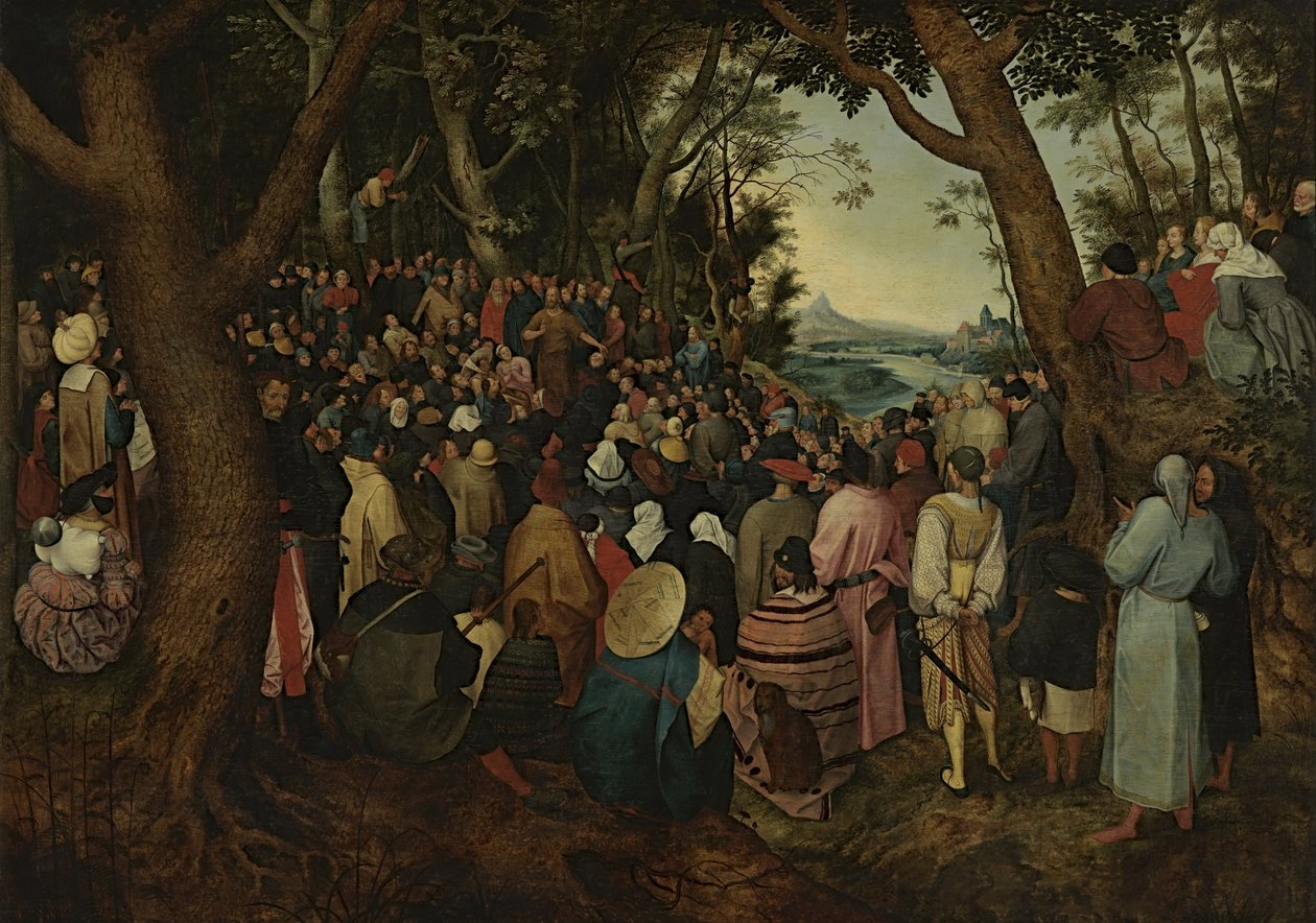 Saint John forkynner for mengden (kopi etter Pieter Bruegel den eldre) av After Pieter Brueghel the Elder