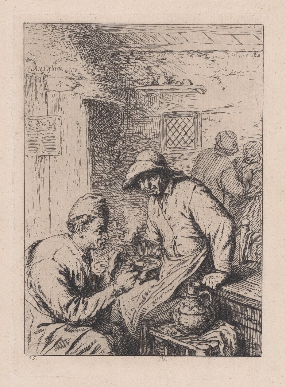 The Smokers, etter Ostade, 1800-tallet. av After Adriaen van Ostade.