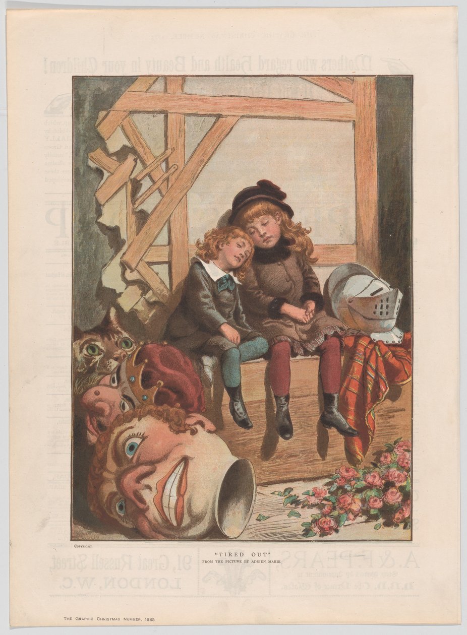 Tired Out, fra The Graphic Christmas nummer, 7. desember 1885. av After Adrien Emmanuel Marie.