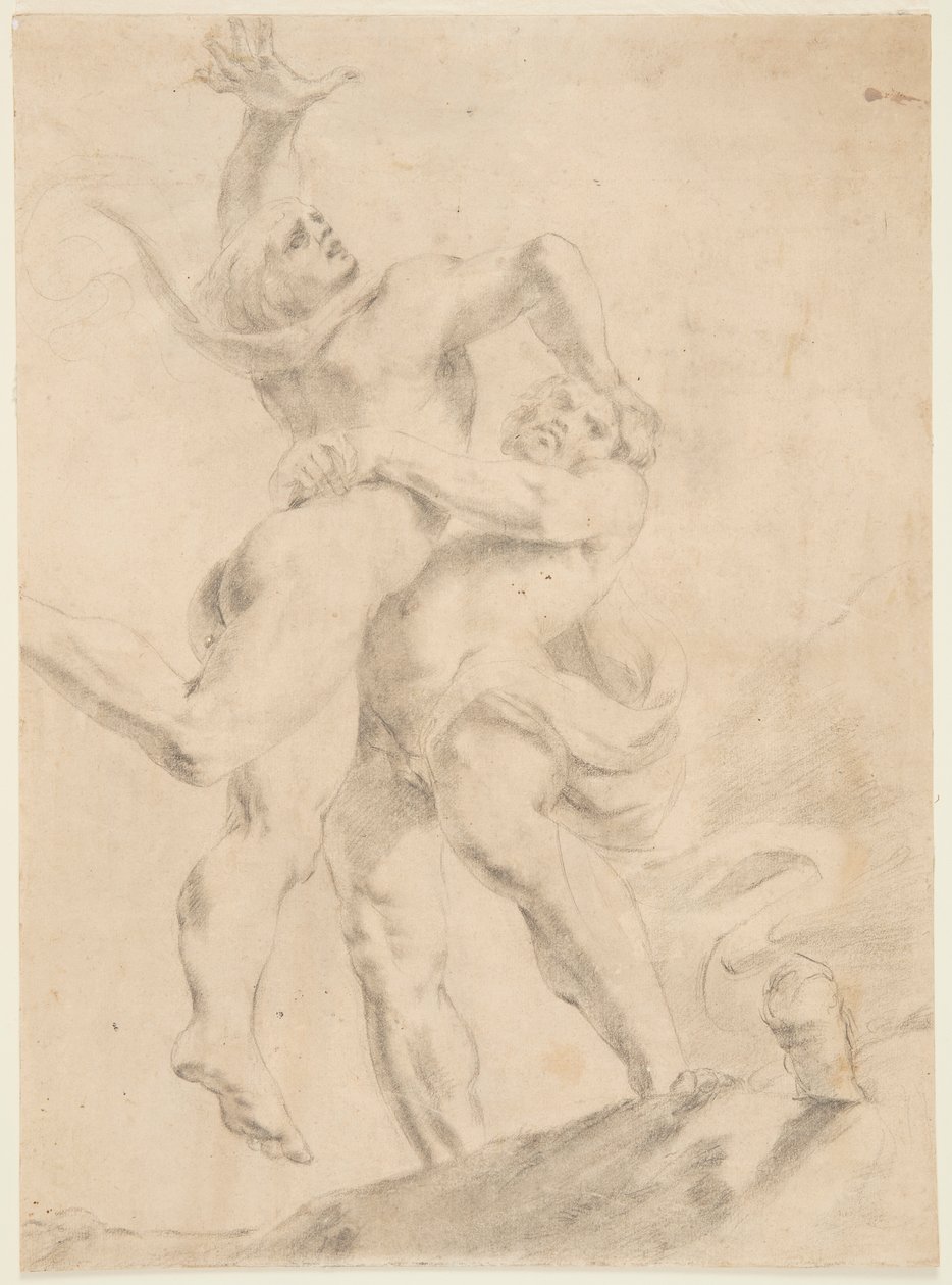 Studie for Hercules og Antaeus av After Annibale Carracci