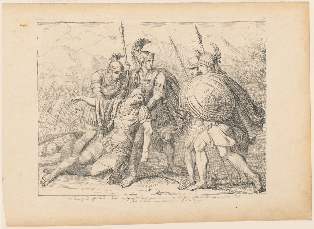 Lausus død av After Bartolomeo Pinelli