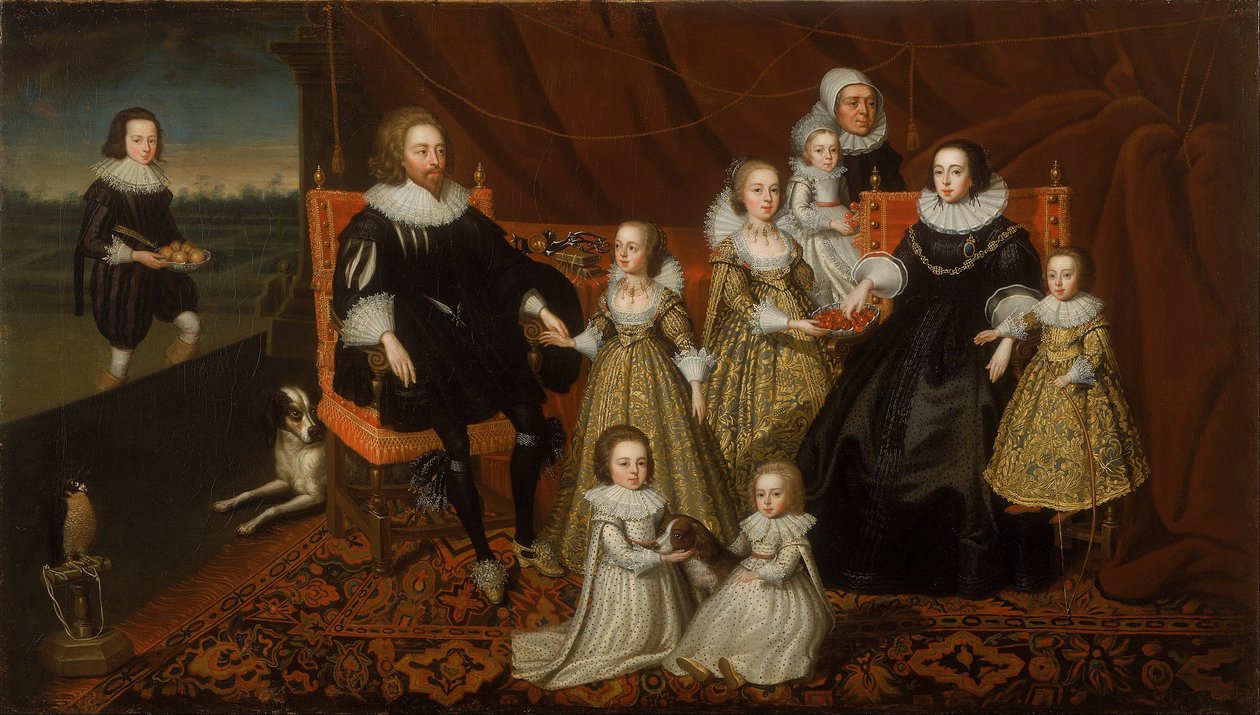 Portrett av Sir Thomas Lucy og hans familie av After Cornelius Johnson