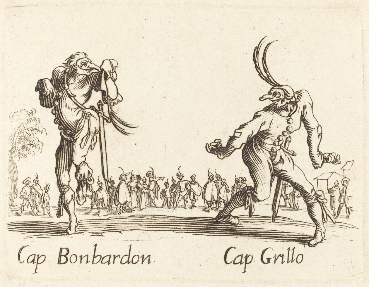Kap. Bonbardon og Cap. Siriss av After Jacques Callot