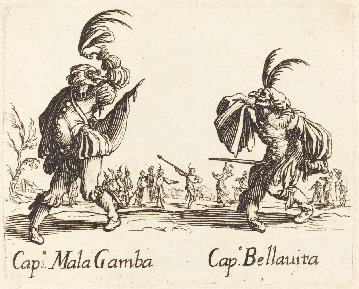 Cap. Mala Gamba og Cap. Bellavita av After Jacques Callot
