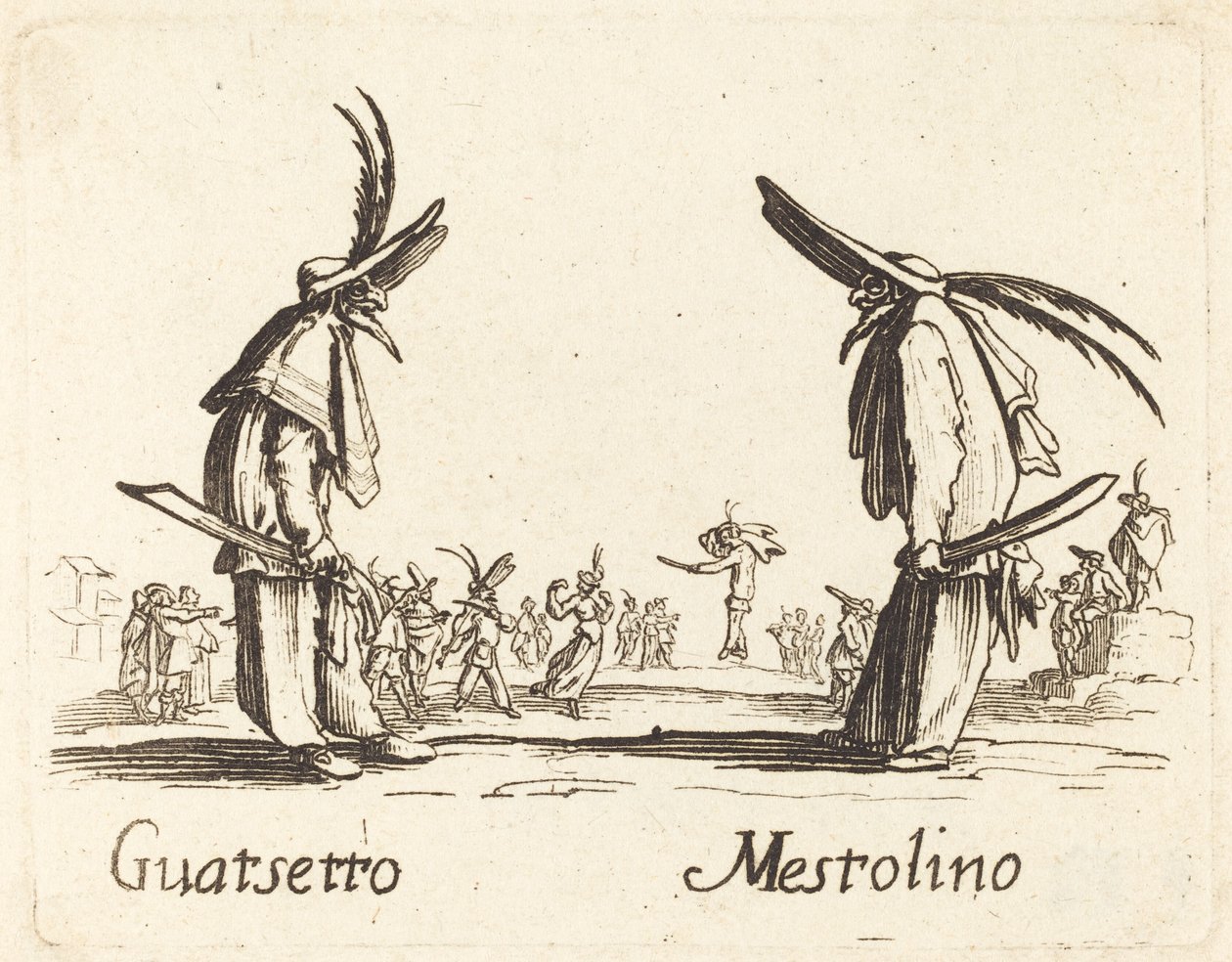 Guatsetto og Mestolino av After Jacques Callot