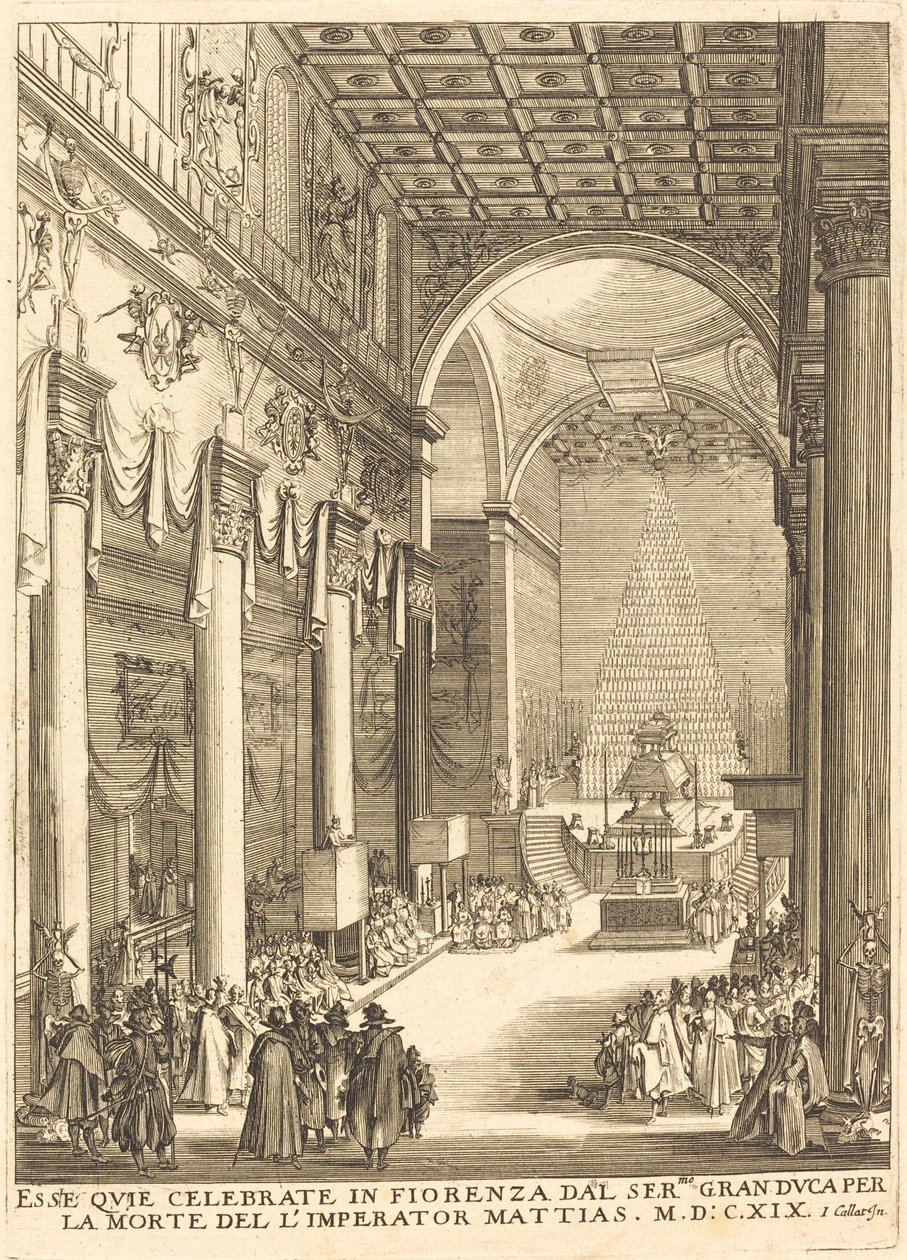 Katafalken til keiser Mathias av After Jacques Callot