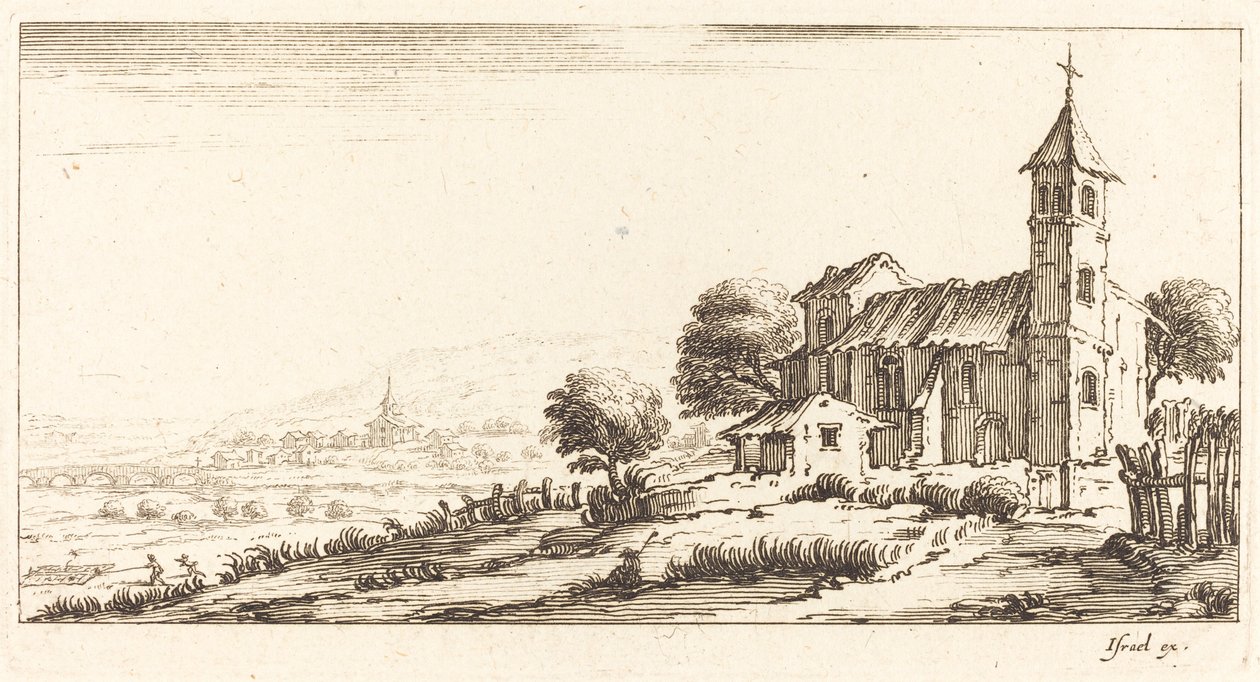 Landsbykirke av After Jacques Callot