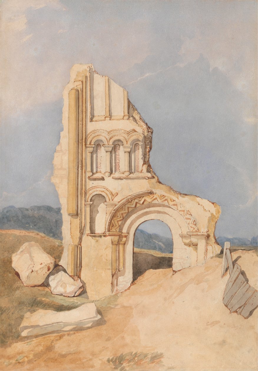 Ruin av en normannisk kirke av After John Sell Cotman