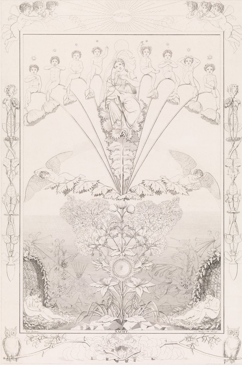 Night, fra serien The Times of the Day, 1807. av After Philipp Otto Runge