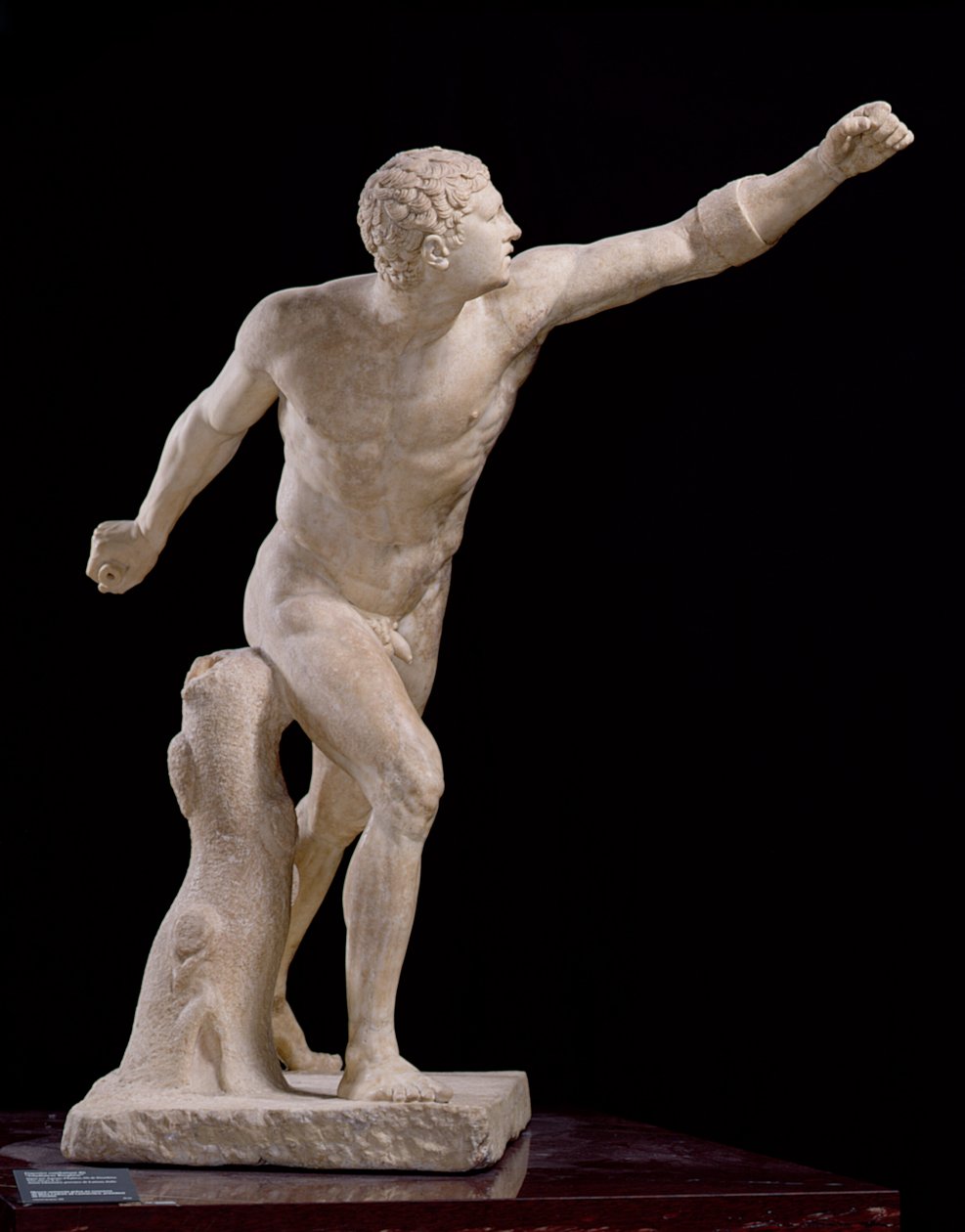 Borghese-gladiatoren, etter Lysippos (fl. 370-310 f.Kr.) ca. 100 f.Kr. (marmor) av Agasias