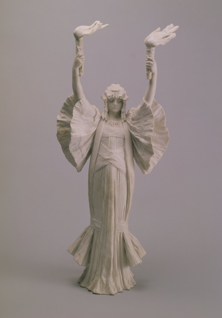 Danser med fakler fra et bord i midten, Sevres, 1900 (kjeks) av Agathon Leonard