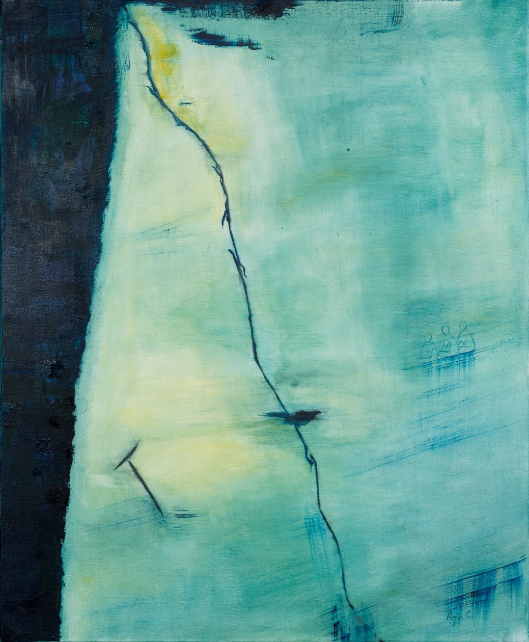 Fracture, 2018 (olje på lerret) av Agnes Girardon