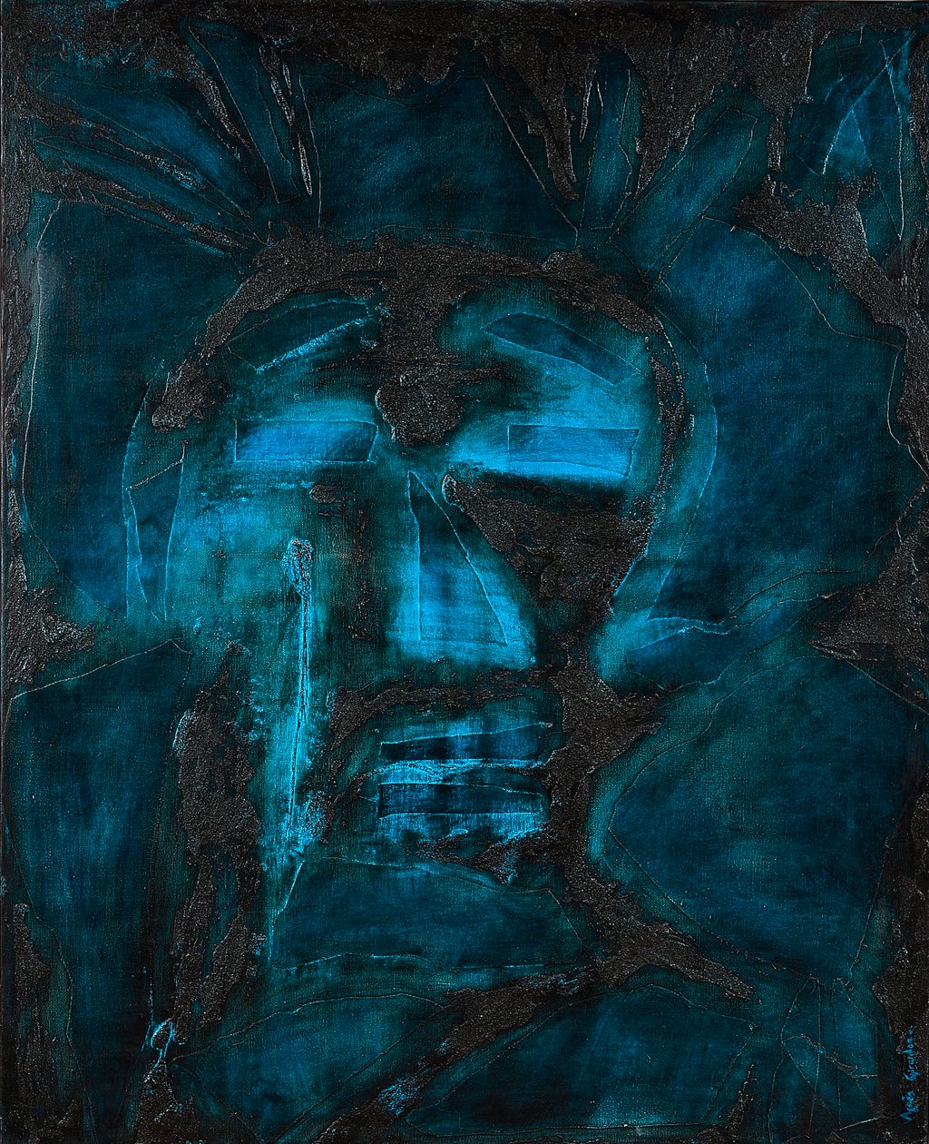 Henri, 2014 (blandet teknikk, olje på lerret) av Agnes Girardon