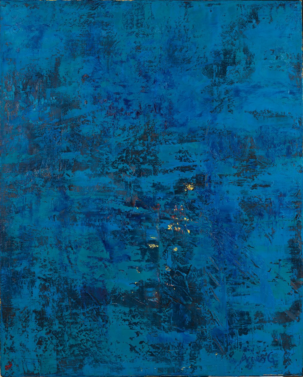 The Witness, 2019 (olje på lerret) av Agnes Girardon