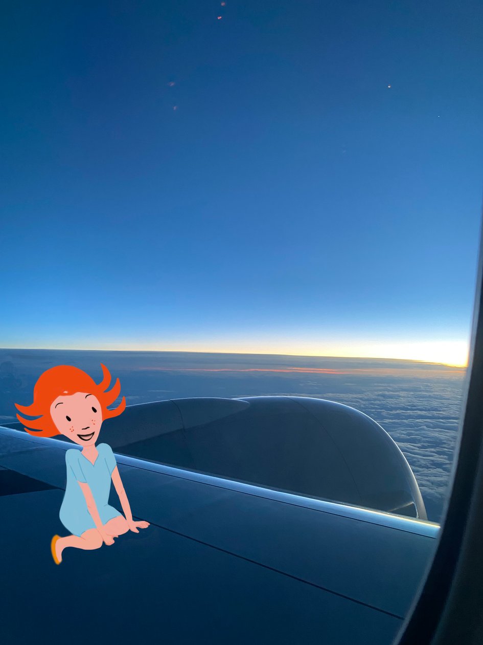 La oss fly, 2023 (digital kunst på fotografi) av Agnes Girardon
