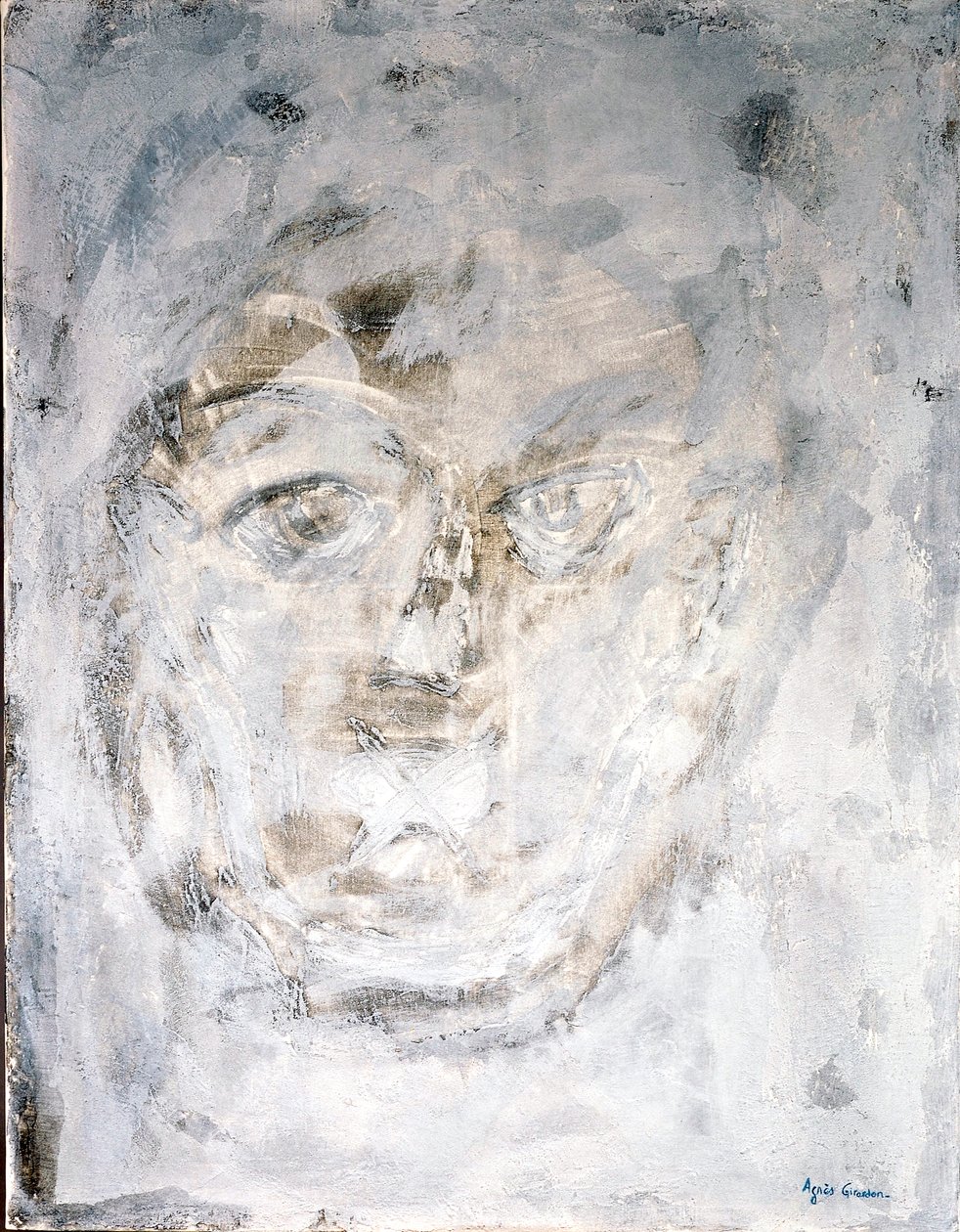 Raw, 2014 (blandede teknikker, sand og akryl) av Agnes Girardon