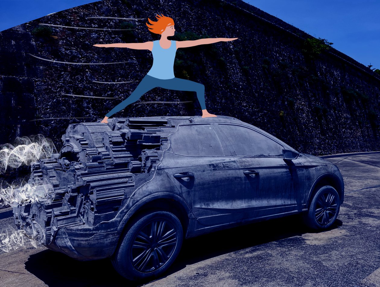 Warrior 2, 2023 (digital kunst på fotografi) av Agnes Girardon