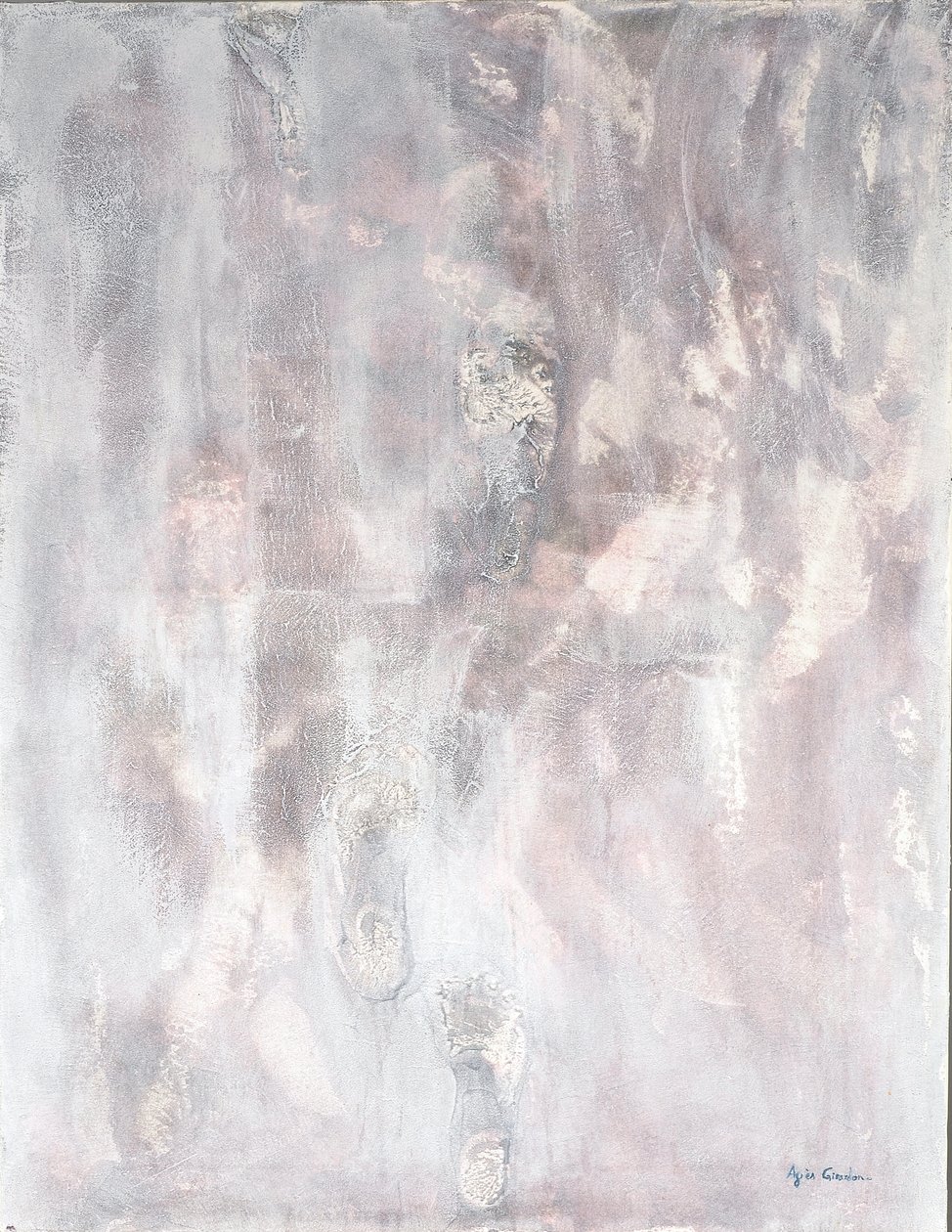 Where Do We Go, 2014 (blandet teknikk, sand og akryl) av Agnes Girardon