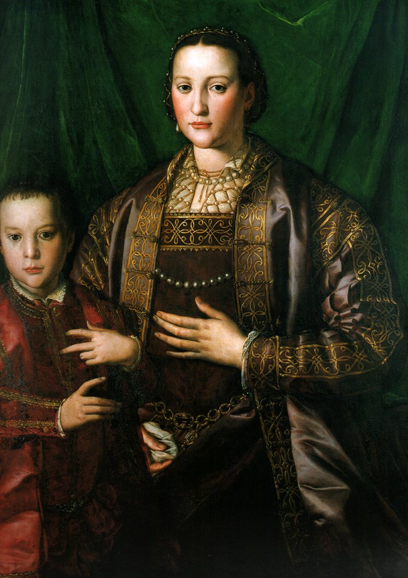 Eleonora di Toledo med sønnen Francesco av Agnolo Bronzino