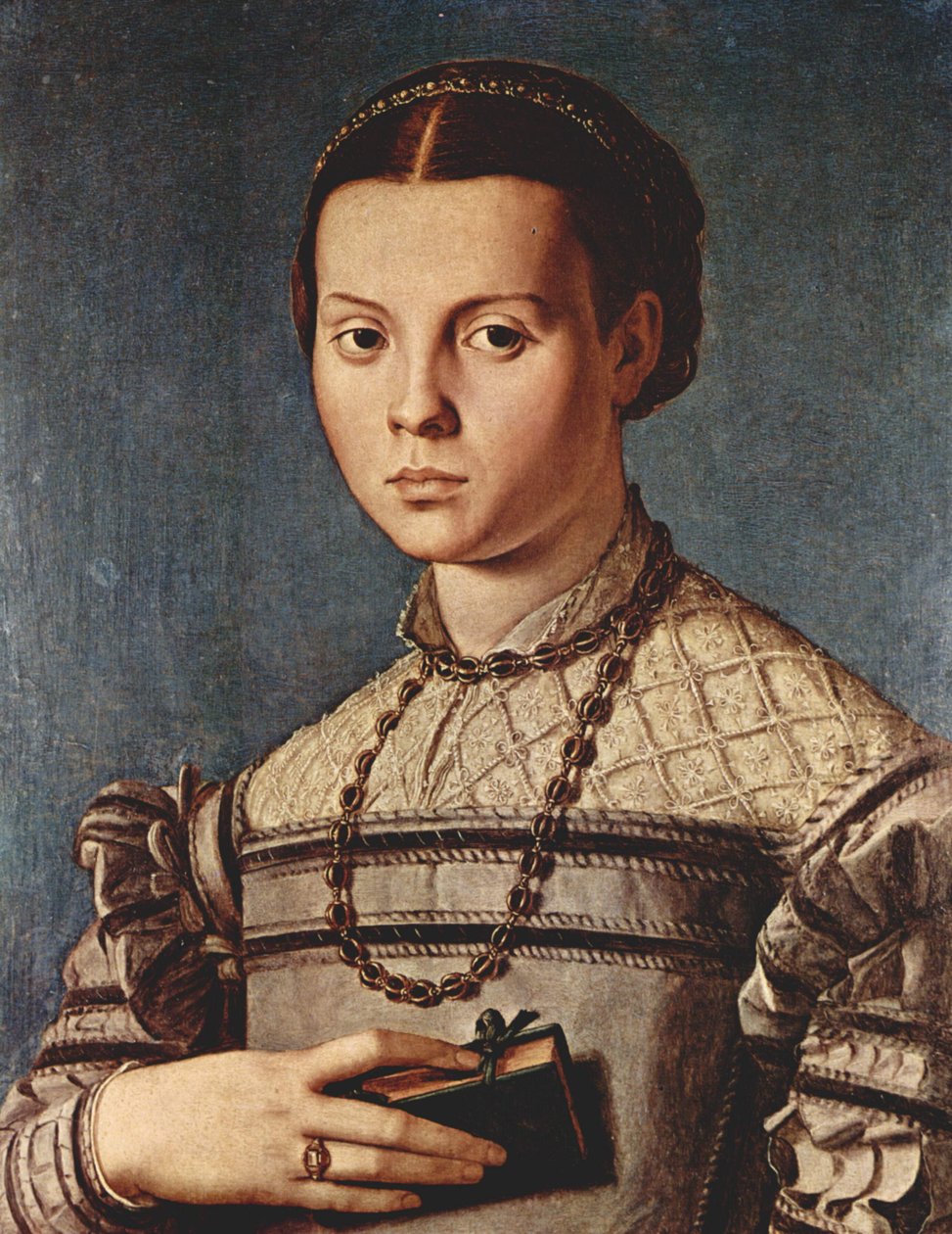 Portrett av en jente med en bok av Agnolo Bronzino