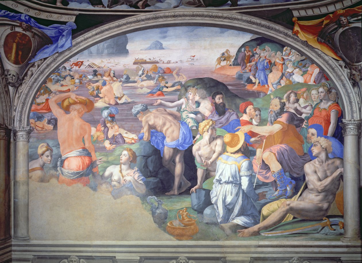 Krysset av Rødehavet, 1555 av Agnolo Bronzino