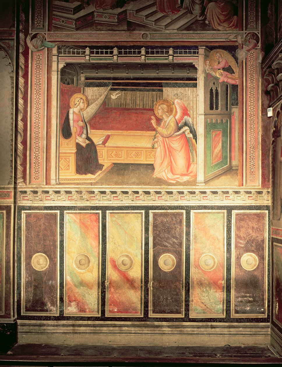 Kunngjøring, i Cappella del Sacro Cingolo av Agnolo Gaddi