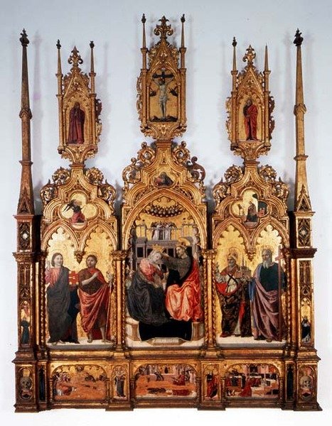 Jomfruens kroning, triptyk av Agnolo and Bartolomeo degli Erri