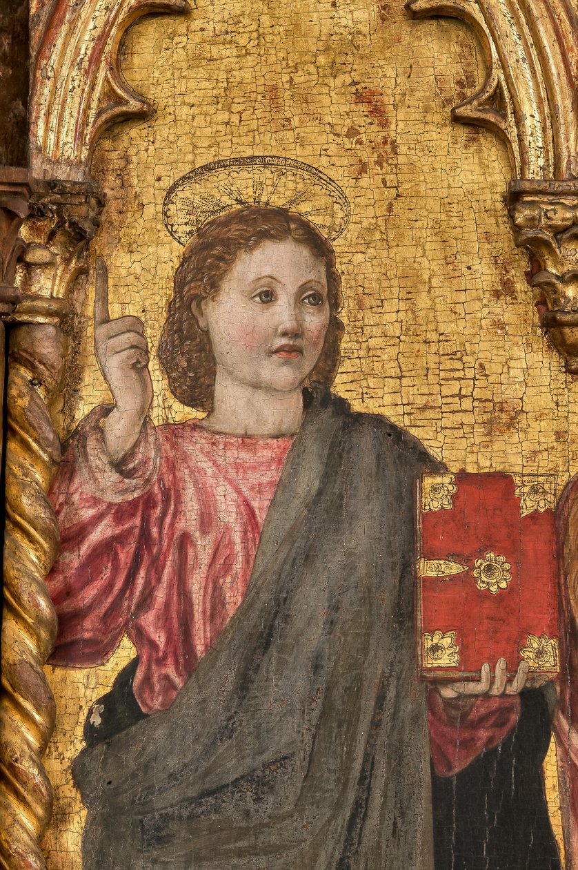 Krönung der Jungfrau und Heiligen, Polyptychon auf goldenem Hintergrund (Detail) von Agnolo and Bartolomeo degli Erri