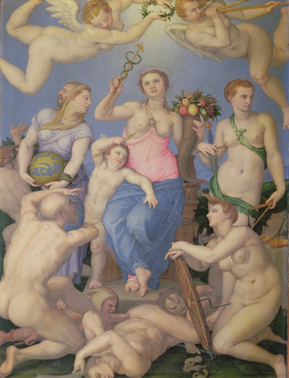 Allegory of Happiness, ca. 1567 (olje på kobber) av Agnolo Bronzino