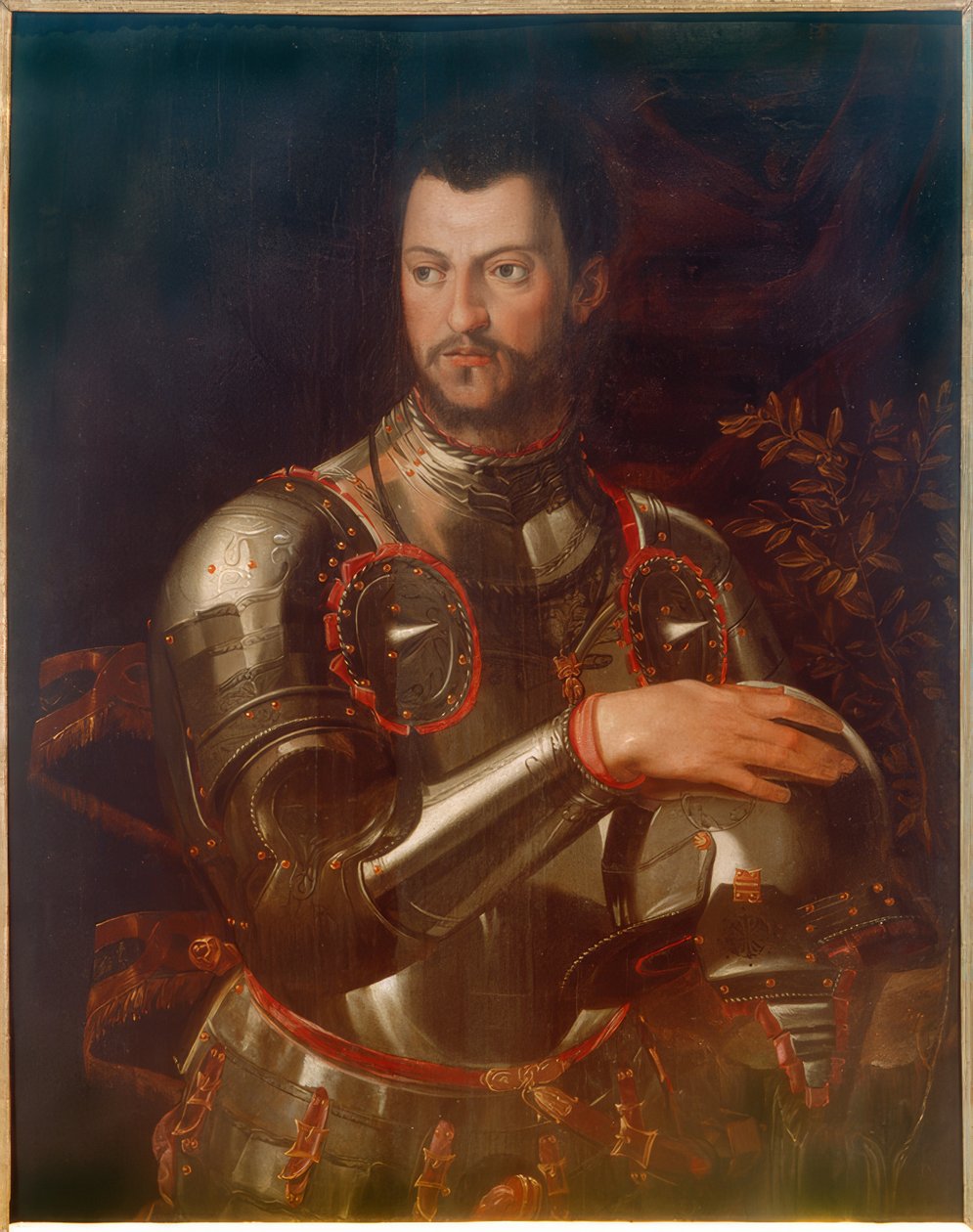 Portrett av hertug Cosimo I i rustning av Agnolo Bronzino