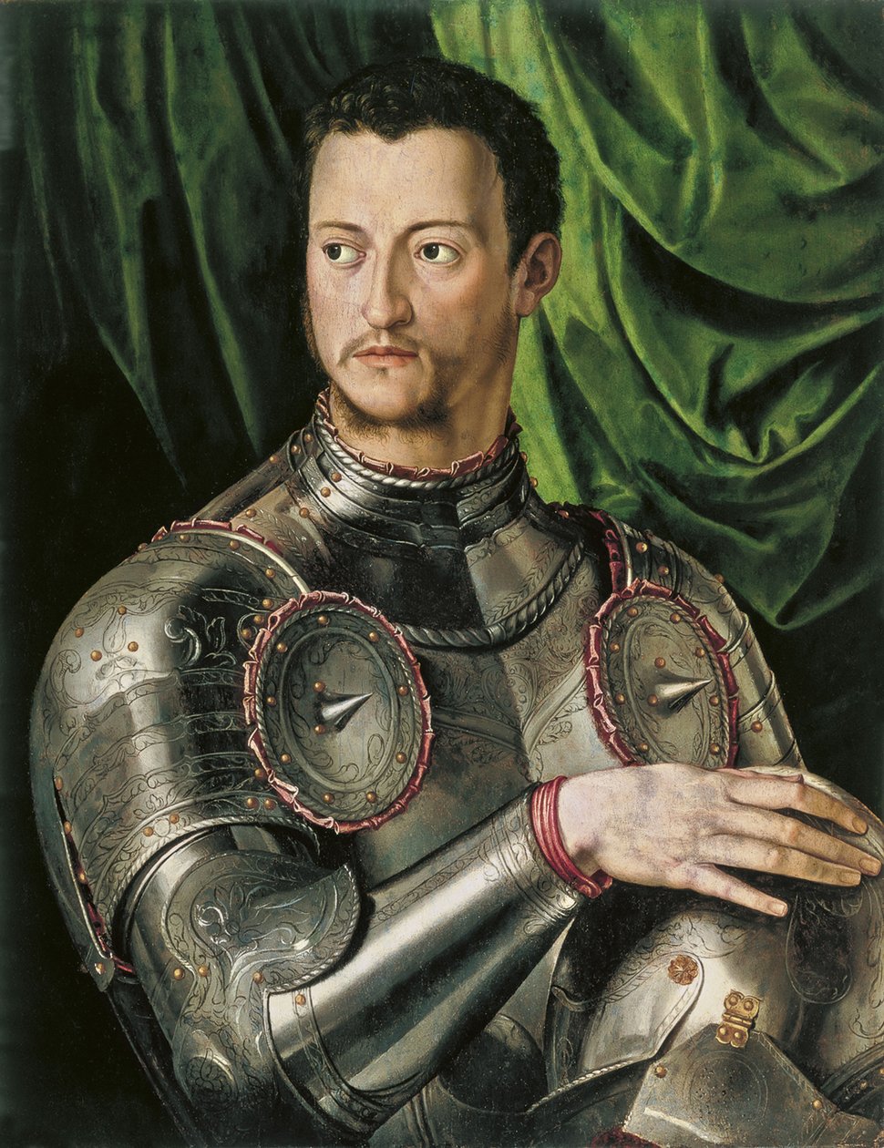 Portrett av storhertugen av Toscana Cosimo I de Medici 1519-1574 i rustning av Agnolo Bronzino