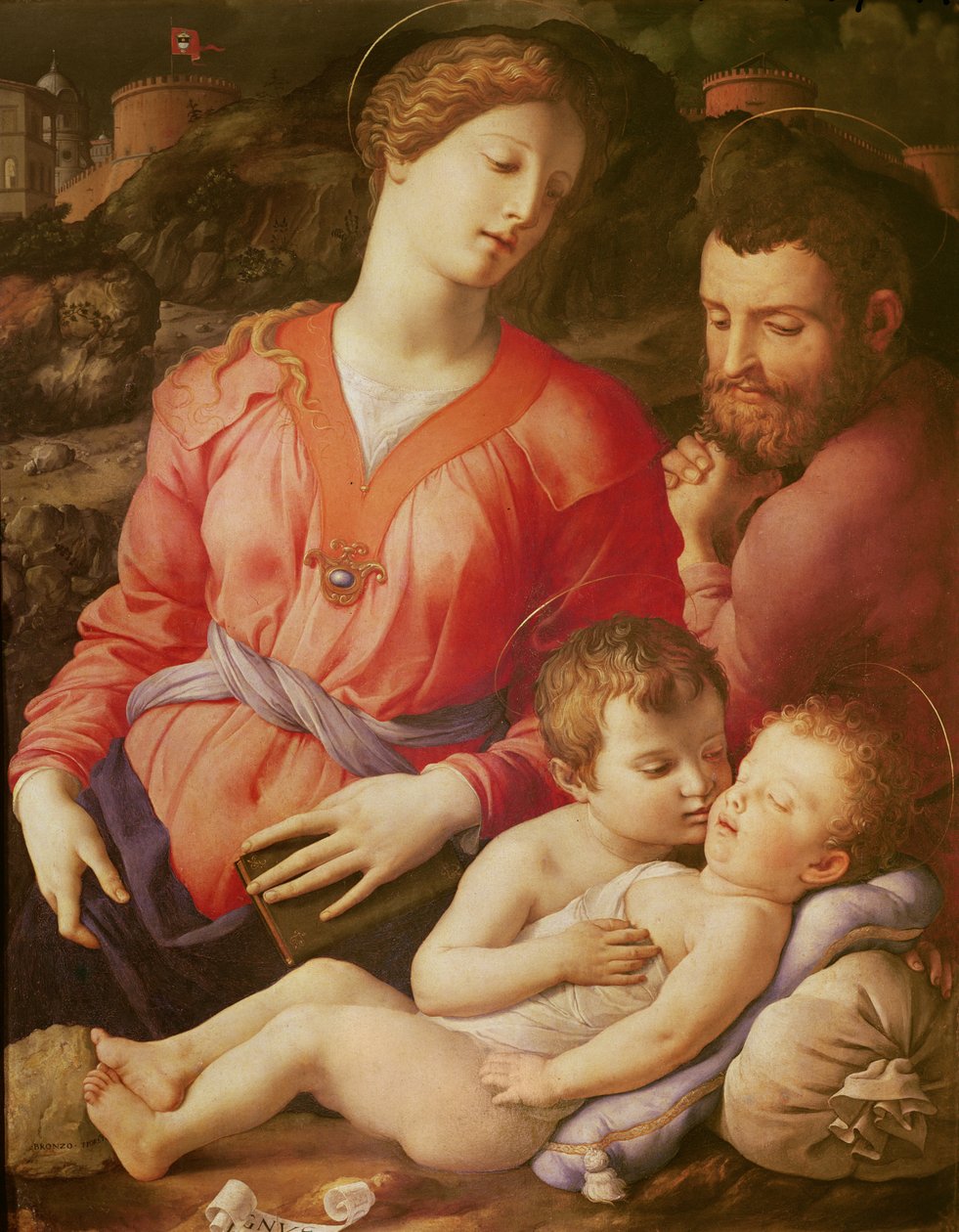 Den hellige familien Panciatichi, ca. 1540 (olje på tre) av Agnolo Bronzino