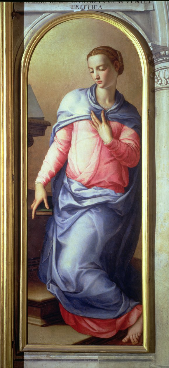 Jomfruen, høyre panel av en kunngjøring, 1555 (se også 82440) av Agnolo Bronzino
