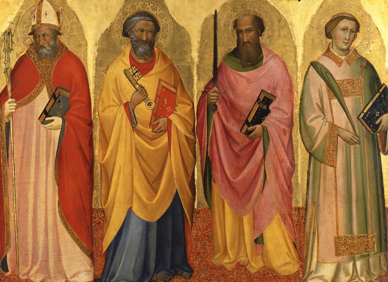 En hellig biskop / Sankt Peter / Sankt Paulus / En hellig diakon av Agnolo Gaddi