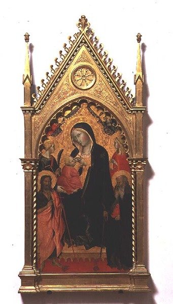 Madonna del Latte med hellige (tempera på panel) av Agnolo Gaddi